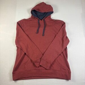 Weatherproof Vintage Mens XXL Thermal Hoodie Burgundy Red Waffle Knit Sweatshirt